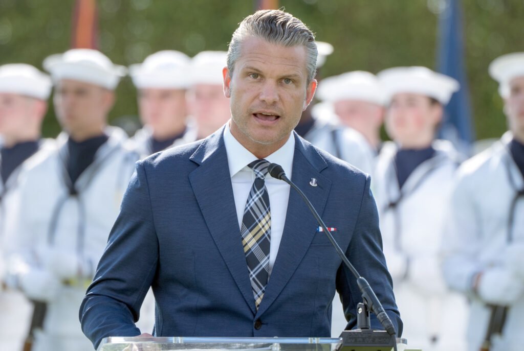 Defense Secretary Pete Hegseth speaks during the POW/MIA National Recognition Day Ceremony at the Pentagon, Friday, Sept. 18, 2026, in Washington. (AP Photo/Mark Schiefelbein)