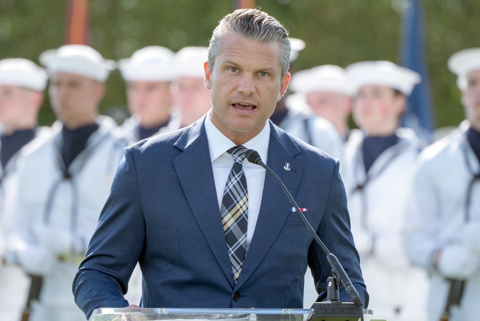 Defense Secretary Pete Hegseth speaks during the POW/MIA National Recognition Day Ceremony at the Pentagon, Friday, Sept. 18, 2026, in Washington. (AP Photo/Mark Schiefelbein)